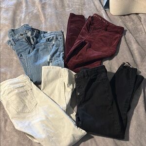 Stylish Jeans Collection - Blue, Burgundy, White, Black